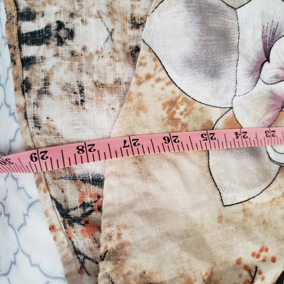 PECK‎ & PECK 100% Linen Abstract Floral Top Small - Picture 7 of 7